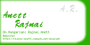 anett rajnai business card